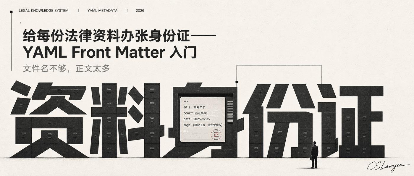 给每份法律资料办张身份证——YAML Front Matter入门封面图