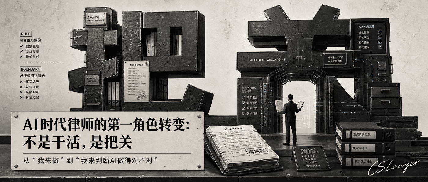 AI时代律师的第一角色转变：不是干活，是把关封面图